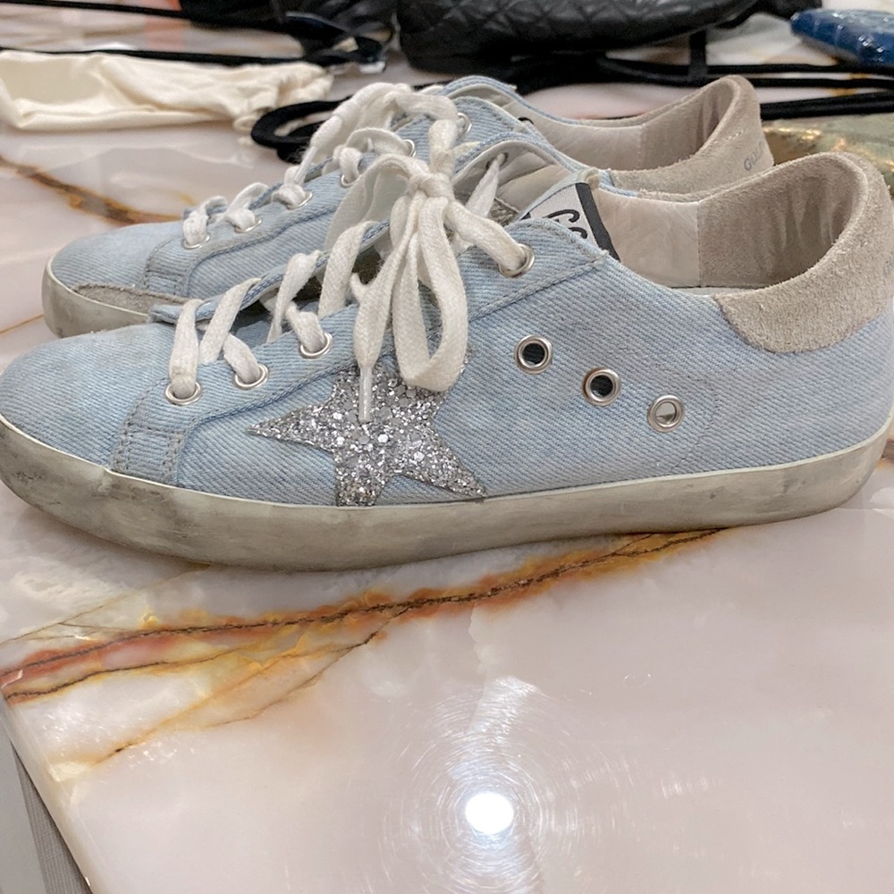 Golden goose denim sneakers size 6.5 womens